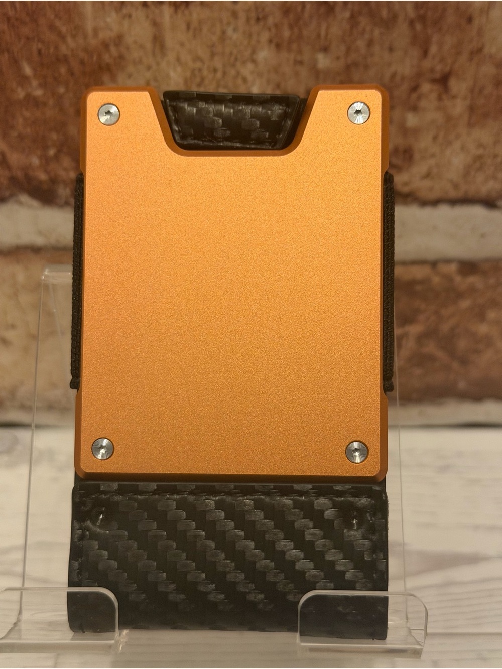 MENS WALLET METAL CARD HOLDER CASH STRAP MINIMALIST PULL TAB WALLET